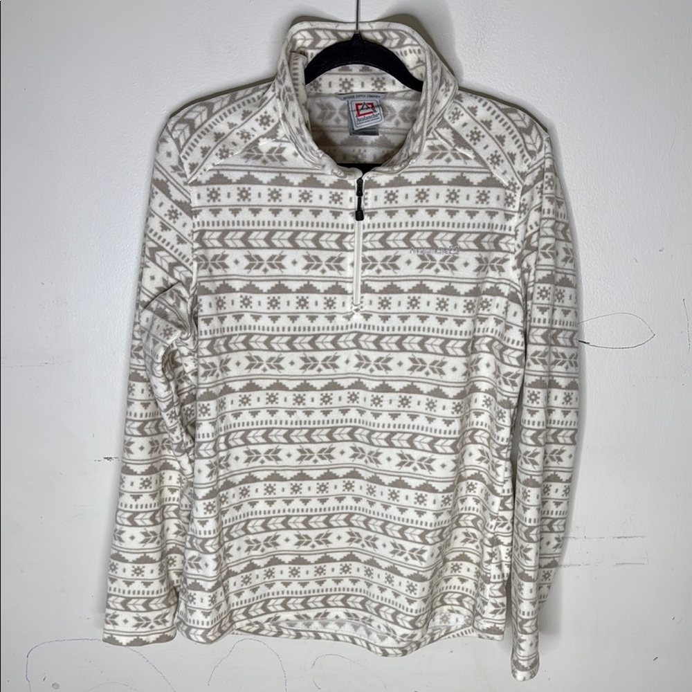 Avalanche Polyester Patterned White And Tan Women… - image 1